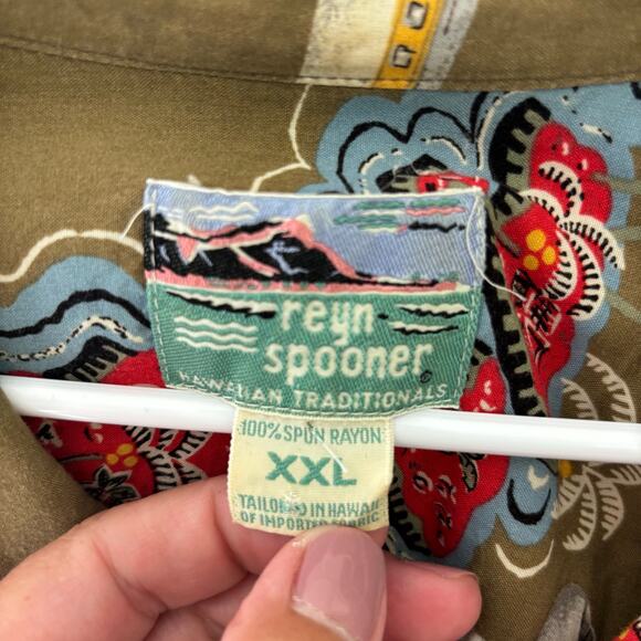 Vintage Reyn Spooner Men's Hawaiian Shirt Aloha Planes, Boats, Palm Trees XXL - Picture 3 of 10